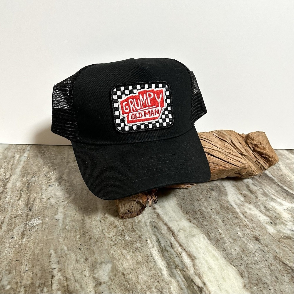 Grumpy Old Man Adjustable Hat Black Embroidered Trucker Baseball Cap Mens OS